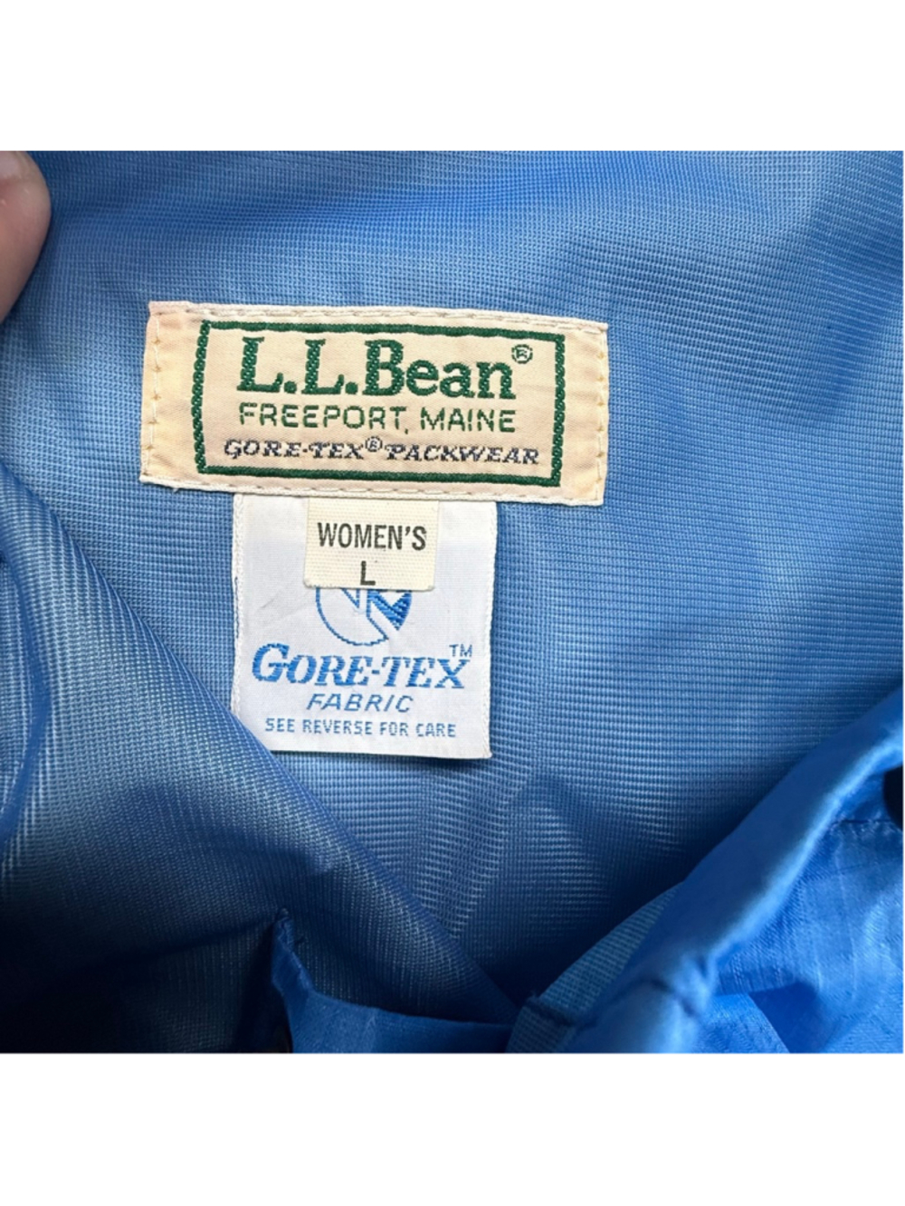 Women's Vintage L.L.Bean Blue Gore-Tex Waterproof Packwear Pants Size Large - Picture 6 of 16